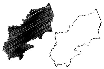 Sharqia Governorate (Governorates of Egypt, Arab Republic of Egypt) map vector illustration, scribble sketch Sharqia map