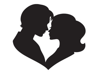 Valentines day silhouette icon vector illustration solid black symbol for love romance