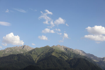 mountains and clouds