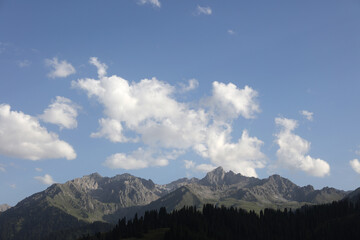 mountains and clouds