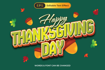 Happy Thanksgiving Day - Editable Text Effect