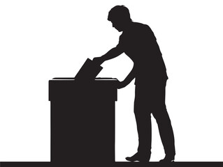 Voting elections silhouette icon vector illustration solid black symbol for democracy