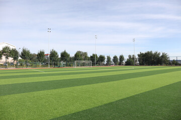 football field in the morning