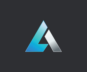 minimalist A Initial logo design gradient colors template