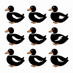 Obraz premium Vector silhouette of a black duck sitting isolated clean graphic design scalable illustration icon silhouette white background