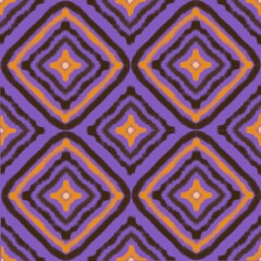 Purple and Orange Ikat Diamond Pattern – Ethnic Tribal Seamless Textile Design