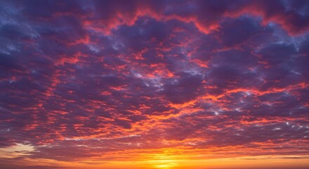 Fototapeta premium A spectacular sunrise with golden sunbeams bursting through dramatic clouds over the scenic horizon