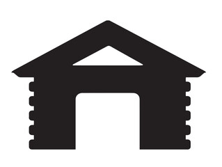 Warehouse silhouette icon vector illustration solid black symbol for industrial building