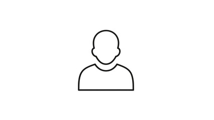 Minimalist vector icon of a user profile (human silhouette)