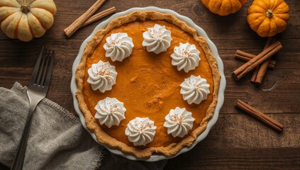 Sweet Potato Pie, classic holiday dessert with smooth spiced filling and golden crust, cozy seasonal treat perfect for food, lifestyle, and Thanksgiving visuals
