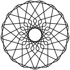 Obraz premium Vector geometric circular ornament isolated on a white background