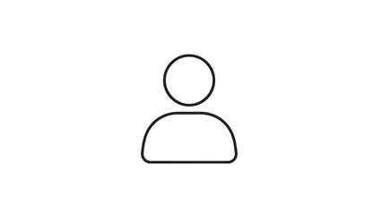 Minimalist vector icon of a user profile (human silhouette)