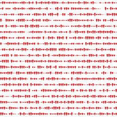Seamless red heart pattern on white background. Romantic repeating design for Valentine’s Day, wedding decor, scrapbooking,digital projects, love themes.	