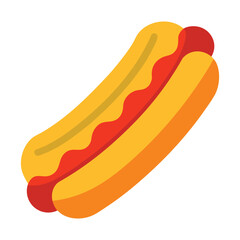 Vector art of hot dog with mustard