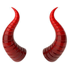 Twisted devil horns for halloween costume isolated on transparent background