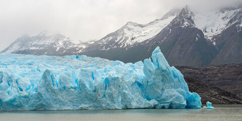 Panorama of Glacier Grey, Torres del Paine national park, Patagonia, Chile.