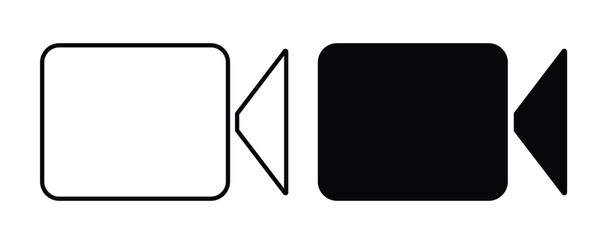 video camera icon for streaming , facetime icons video call symbol