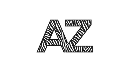 Stylized 'AZ' typography artwork combining letters and animalistic skin pattern design