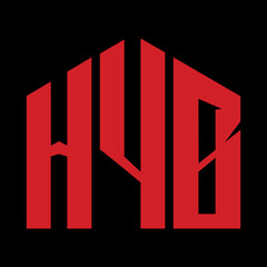 Obraz premium HYB letter design. HYB letter technology logo design. HYB Monogram logo design for an entrepreneur and business.