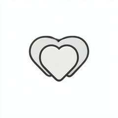 Nested Heart Outline Icons, black and white, representing layered love or family.