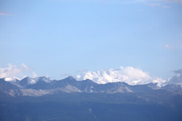 mountains and clouds