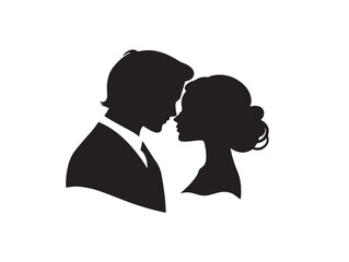 Wedding silhouette icon vector illustration solid black symbol for bridal party