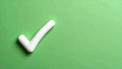 A simple white check mark placed on a textured green backdrop, offering a clean and uplifting visual suited for themes of success, acceptance, or confirmation.