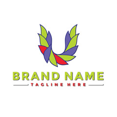 Fototapeta premium Vector art of colorful abstract logo design with brand name and tagline