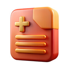 Obraz premium 3d icon of a 3d render of a medical document icon isolated on a transparent background