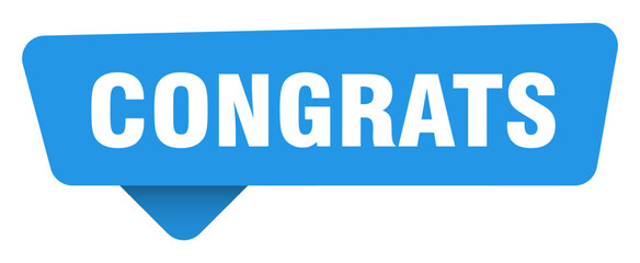congrats sticker. congrats blue sign isolated on transpatent background