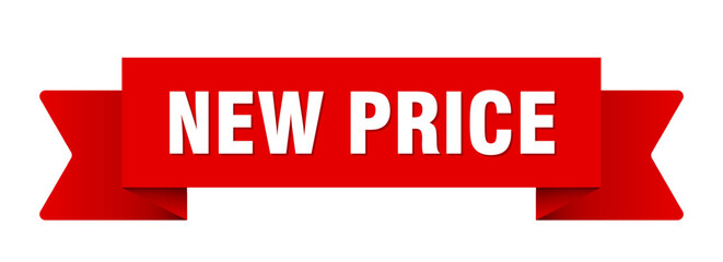 new price ribbon isolated on transparent background. new price ribbon