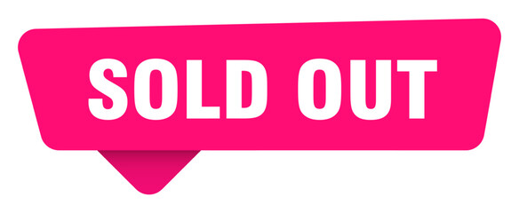 sold out magenta sticker isolated on transpatent background. sold out sign