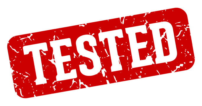 tested rectangular sign. tested stamp