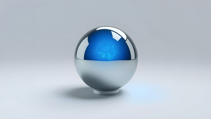 a shiny blue glass sphere isolated on white background, 3d chrome sphere, a shiny blue glass sphere isolated on white background, metallic sphere isolated