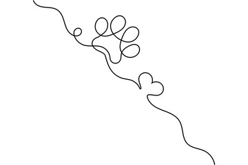 Dog paw continuous one line drawing and minimalist style isolate outline vector illustration  © Haidar1045