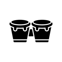 Flat Vector Bongo Drums Music Instrument Icon Silhouette