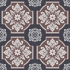 fabric pattern leaves , Thai fabric pattern ,Ethnic abstract ikat art. Seamless pattern in tribal, folk embroidery, and Mexican style. Aztec geometric art ornament print.Design for carpet
