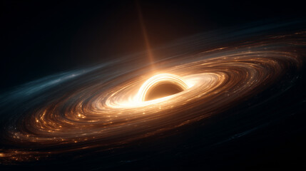 光に包まれたブラックホールの幻想的な姿