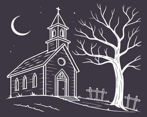 church in the night