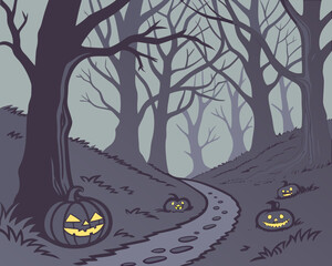 halloween background with pumpkins