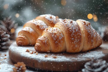 Close-up of a croissant on a plate.