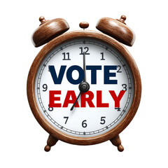Vector "Vote Early" icon with clock, no background