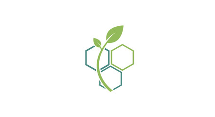 Conceptual geometric ecology emblem showcasing sustainable development and plant growth