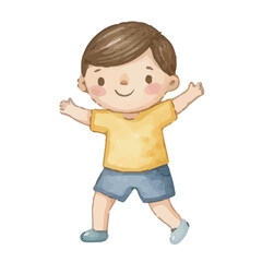 cute cartoon character happy child  illustration element