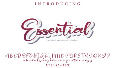 Essential - Elegant 3D Script Font with Handwritten Style for Modern Typography and Branding