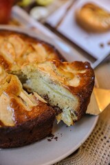 piece of apple pie on a plate