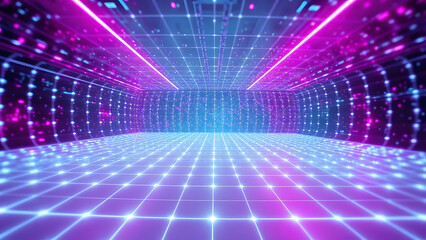 Abstract Fiber Optic Grid, Digital Connectivity, Information Flow, Futuristic Data Network