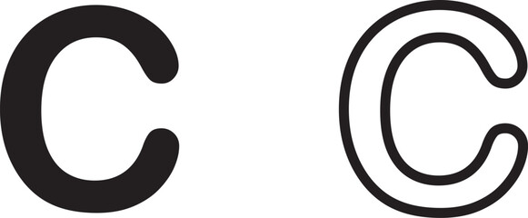Copyright  icon set. C trademark symbol. Copyright smart mark