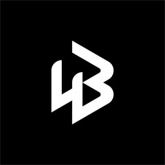 Fototapeta premium A modern and elegant BW or WB Monogram Logo with a futuristic and strong design. Perfect for tech, professional services, or athletic apparel brands.