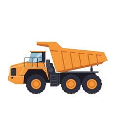 Heavy Duty Dump Truck Illustration: Construction and Mining Vehicle
